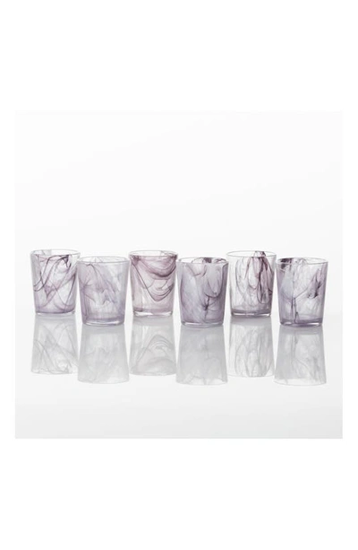 Fortessa Swirl Set Of 6 Double Old Fashioned Glasses In Purple