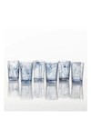 Fortessa Swirl Set Of 6 Highball Glasses In Dark Blue