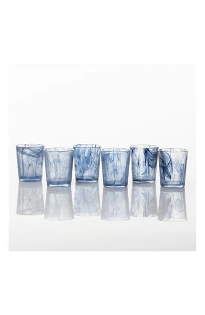 Fortessa Swirl Set Of 6 Double Old Fashioned Glasses In Ink