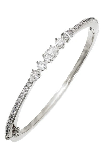 Nadri Emilia Cubic Zirconia Bangle Bracelet In Rhodium