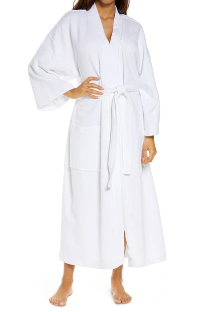 Majestic Panama Waffle Dressing Gown In White