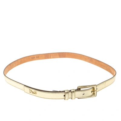 Pre-owned Dolce & Gabbana Gold Leather Belt 100cm