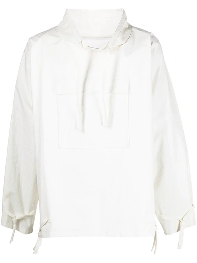 Maison Margiela Coated-ramie Pullover Jacket In White