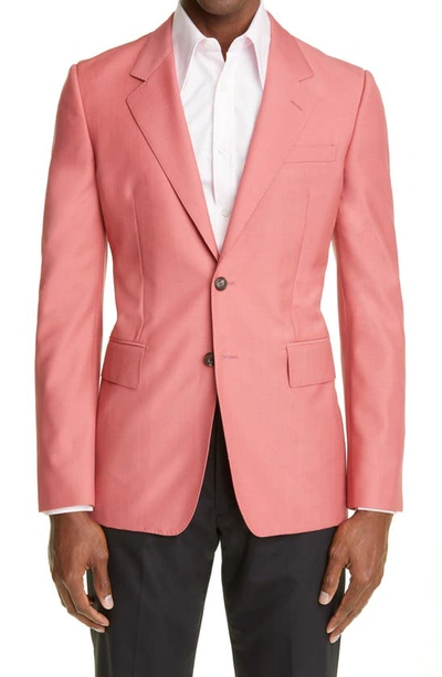 Alexander Mcqueen Wool & Mohair Sport Coat In Mineral Pink