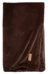 Unhide Lil' Marsh Mini Faux Fur Throw Blanket In Chocolate Calf