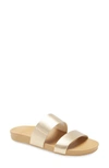 Reef Cushion Bounce Vista Slide Sandal In Tan/ Champagne