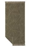 Slowtide Kalo Fringe Bath Towel In Dark Green