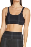 Alo Yoga Vapor Heritage Sports Bra In Black/ Anthracite