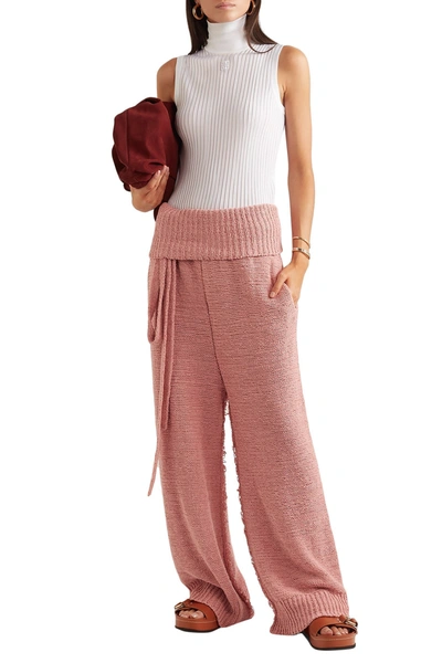 Stella Mccartney Cotton-blend Trousers In Pink
