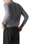 Lacoste Solid Cotton Jersey Crewneck Sweater In Eclipse Jasper
