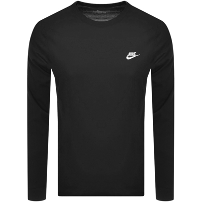 Nike Club Long Sleeve T-shirt In Black