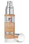 It Cosmetics Your Skin But Better Foundation + Skincare In Tan Cool 40