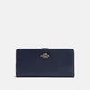 Coach Skinny Wallet In Refined Calf Leather In Navy/light Gold