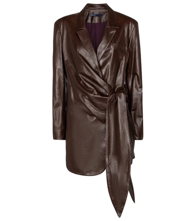 Zeynep Arcay Leather Minidress In Brown