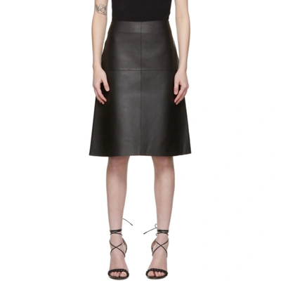 Totême Black Leather Double Sided Skirt