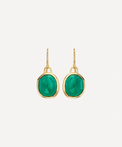 Monica Vinader Gold Plated Vermeil Silver Siren Green Onyx Drop Earrings