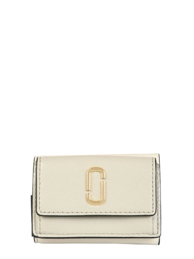 Marc Jacobs Mini The Snapshot Beige Leather Wallet