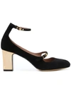 Tabitha Simmons 75mm Tutu Suede Double Strap Pumps In Black