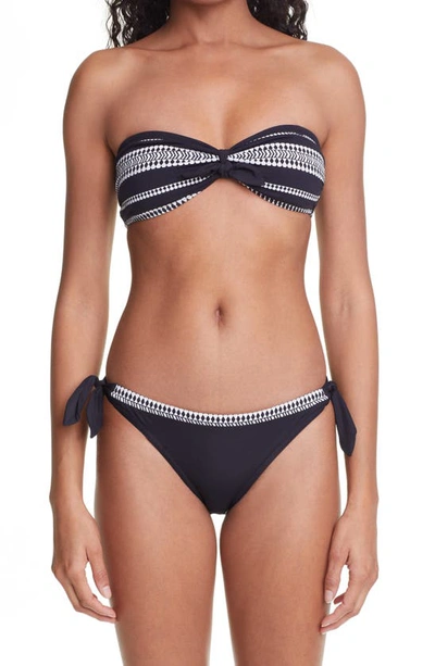 Lemlem Luchia Printed Bandeau Bikini Top In Black