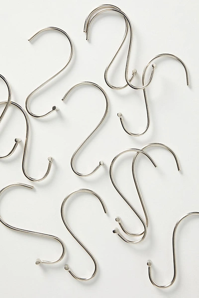 Anthropologie Laylah Shower Rings, Set Of 12 In Silver