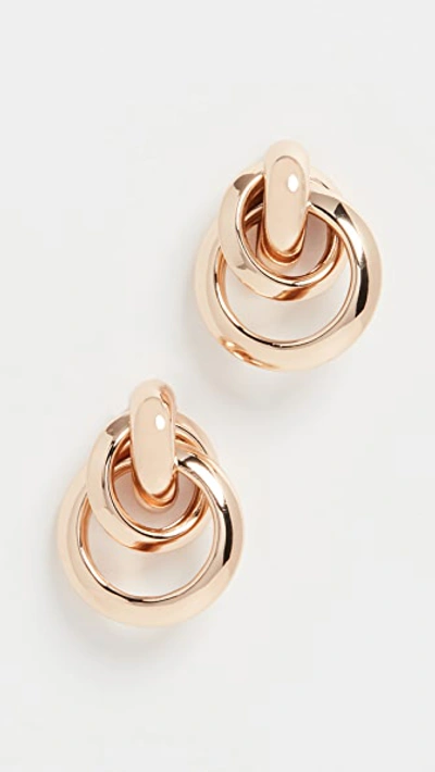 Kenneth Jay Lane 1 1/2 Polished Gold Interlock Doorknock Earrings"