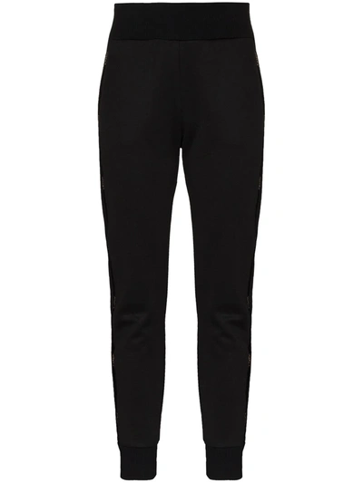 Fendi Logo-embellished Track Trousers In Black