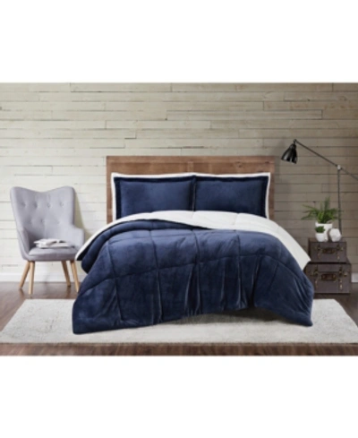 Truly Soft Cuddle Warmth Full/queen Comforter Set In Indigo