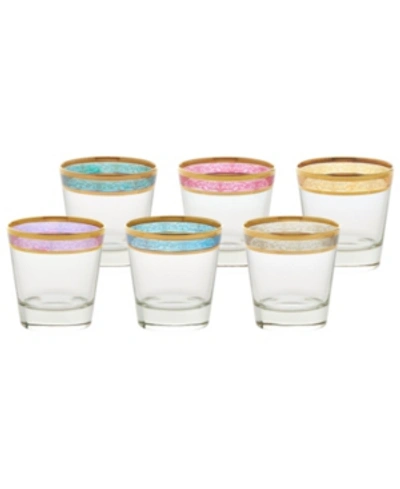 Lorren Home Trends Double Old Fashion Melania Collection Multicolor - Set Of 6