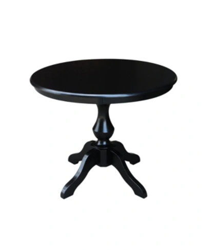 International Concepts 36" Round Top Pedestal Table In Black