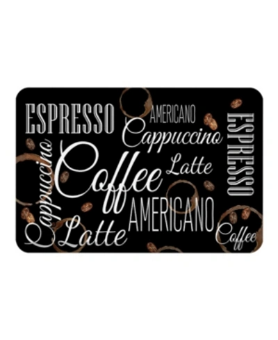 Laural Home Coffee Shop Kitchen Mat In Black