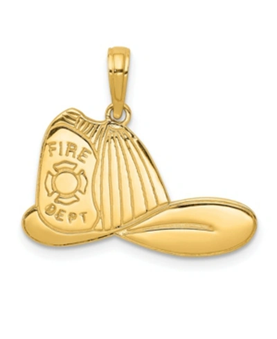 Macy's Firefighter Hat Pendant In 14k Yellow Gold