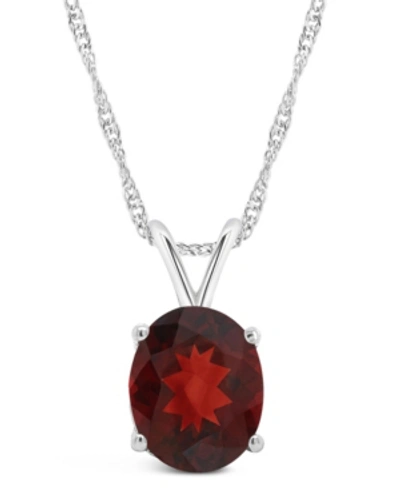 Macy's Garnet (2-3/4 Ct. T.w.) Pendant Necklace In Sterling Silver