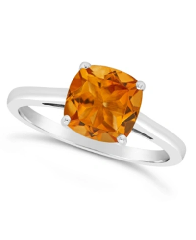 Macy's Citrine (1-7/8 Ct. T.w.) Ring In Sterling Silver. Also Available In Rose Quartz (2-1/4 Ct. T.w.) And