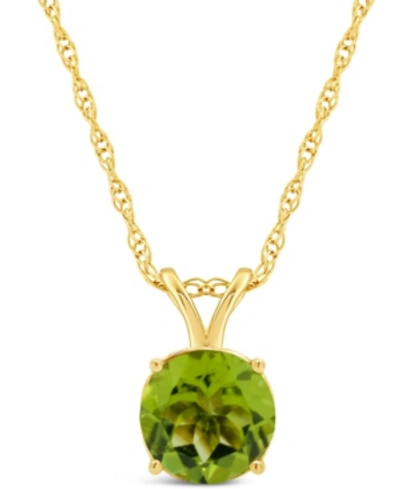 Macy's Peridot (1-3/8 Ct. T.w.) Pendant Necklace In 14k Yellow Gold. (also Available In Garnet, Citrine, Bl