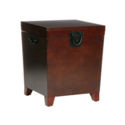 Southern Enterprises Pyramid Trunk End Table In Dark Brown