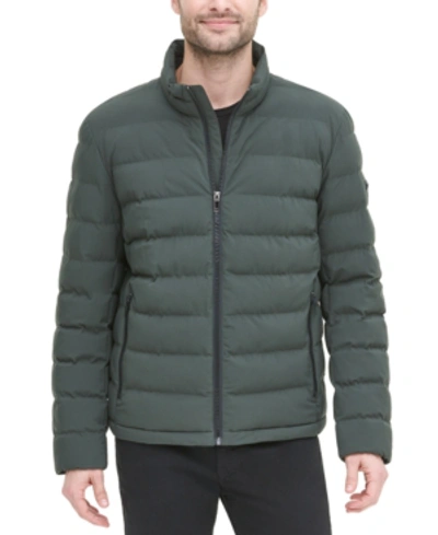 Dkny Men's Refined Full-zip Hooded Parka In Dark Olive