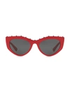 Valentino Individual 53mm Studded Cateye Sunglasses In Red