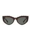 Valentino Individual 53mm Studded Cateye Sunglasses In Havana