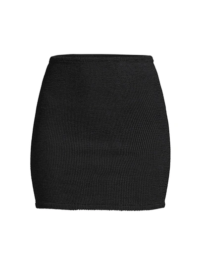 Hunza G High-waist Stretch-woven Mini Skirt In Black