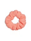 Hunza G Women's Crinkle Hair Scrunchie In Coral