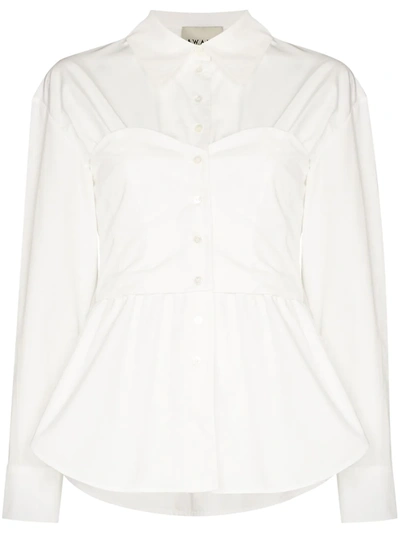 A.w.a.k.e. Corset-style Long-sleeve Shirt In White