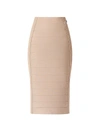 Herve Leger Women's Ribbed Bandage Skirt In Taupe
