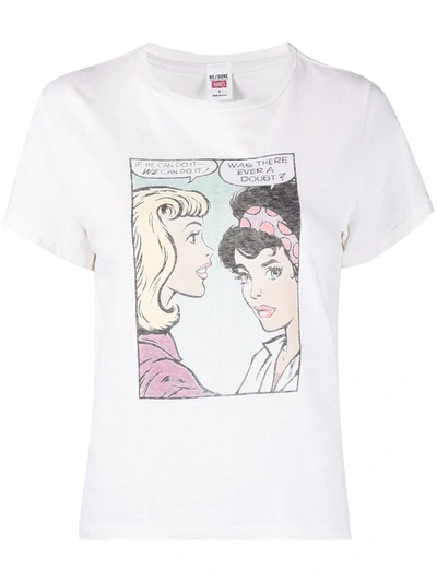 Re/done Graphic-print Short-sleeved T-shirt In Ivory