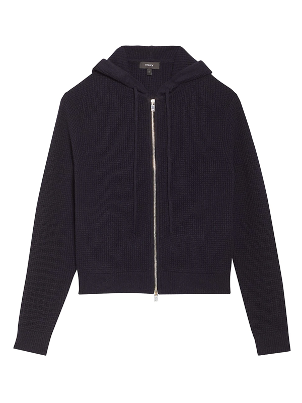 theory cashmere waffle knit hoodie