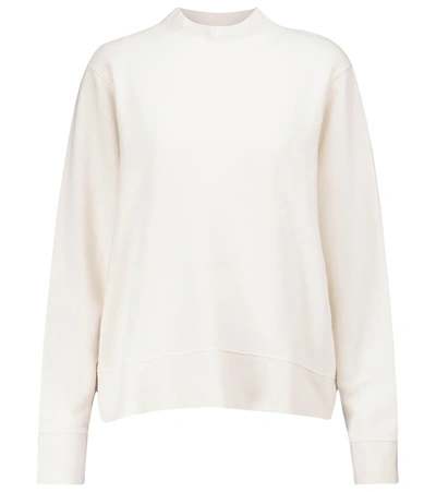 Vince Essential Relaxed Cotton Sweatshirt In White