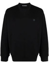 Acne Studios Fairview Face Crewneck Sweatshirt In Black