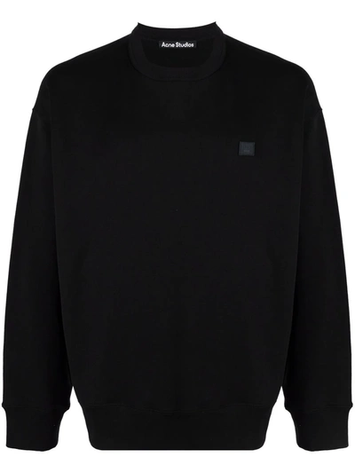 Acne Studios Fairview Face Crewneck Sweatshirt In Black