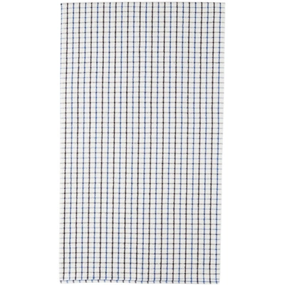 Beams White Check Towel In Blue 75