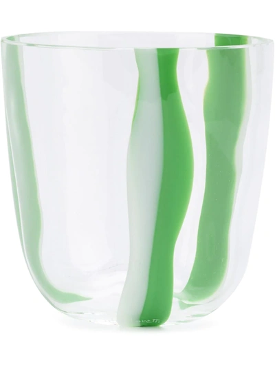 Carlo Moretti Striped Glass In Green