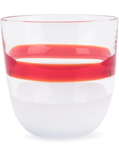 Carlo Moretti Stripe Print Glass In Red